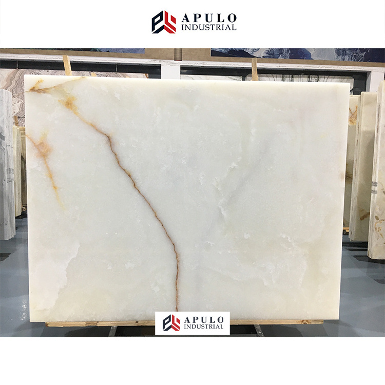 Factory Price Large Big Snow White Crystal Onyx Stone Stock Marble Carrera Slab Floor Tile with Orange Gold Brown Yellow Veins