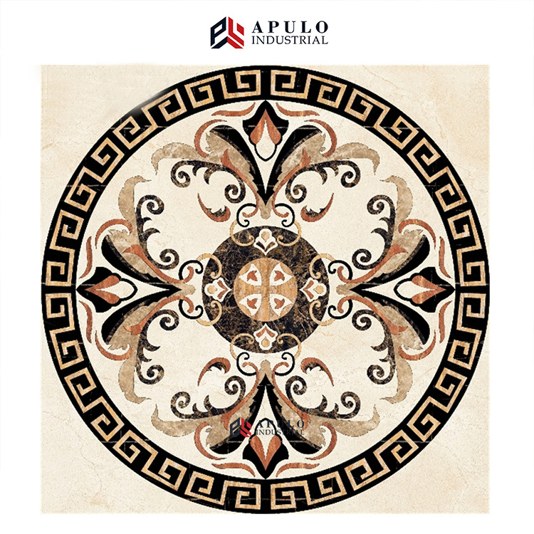 Round floor roman marble water-jet medallion tile lowes marbl mosaic ground floor patterns