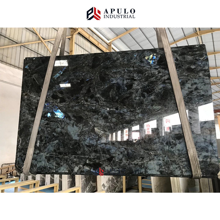 Factory direct labradorite lemurian granite madagascar slabs norway polished labradorite flat floor tile blue granite stone slab