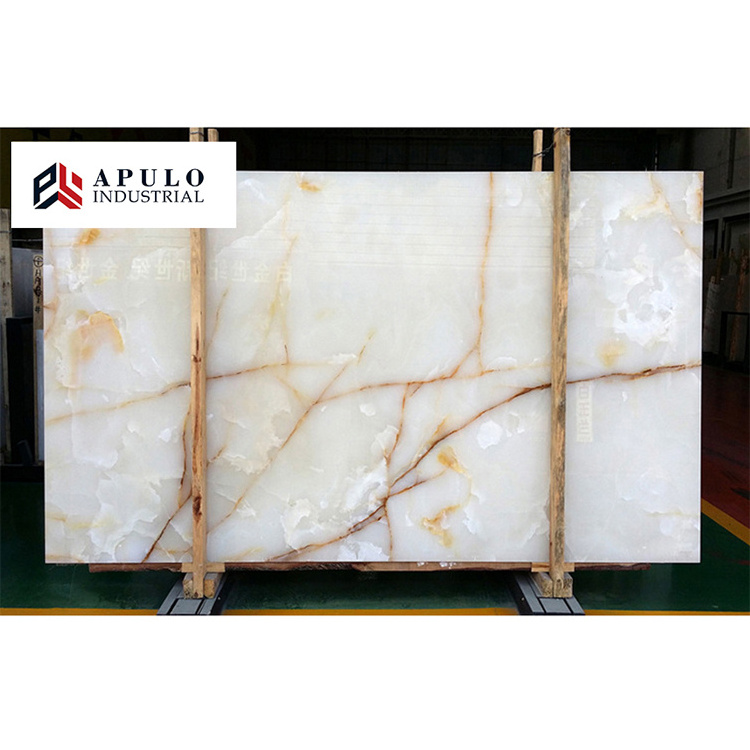 Factory Price Large Big Snow White Crystal Onyx Stone Stock Marble Carrera Slab Floor Tile with Orange Gold Brown Yellow Veins