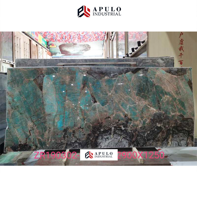 Luxury green quartzite polished breccia romana amazonite tiffany grey marble slab brazilian green expensive marble slabs