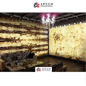 Natural polished decorative backlit thin translucent backlist led illuminating onyx panel stone lighted onyx wall slab