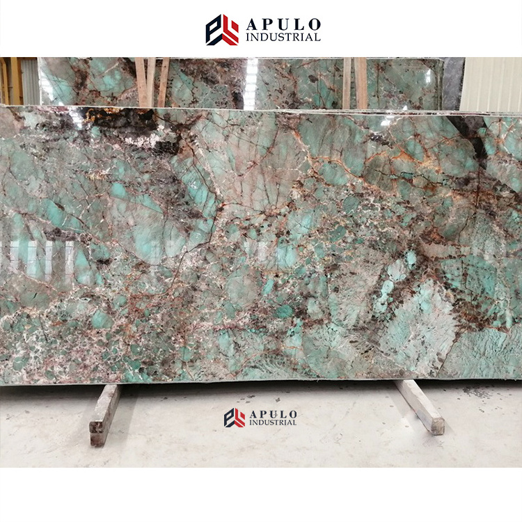 Luxury green quartzite polished breccia romana amazonite tiffany grey marble slab brazilian green expensive marble slabs