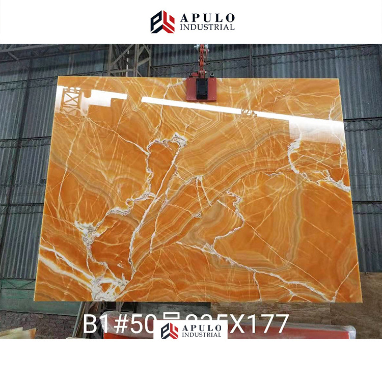 Custom thin onyx backlit laminated marble egyptian onice translucent wooden brown Iran orange onyx stone panel for wall decor