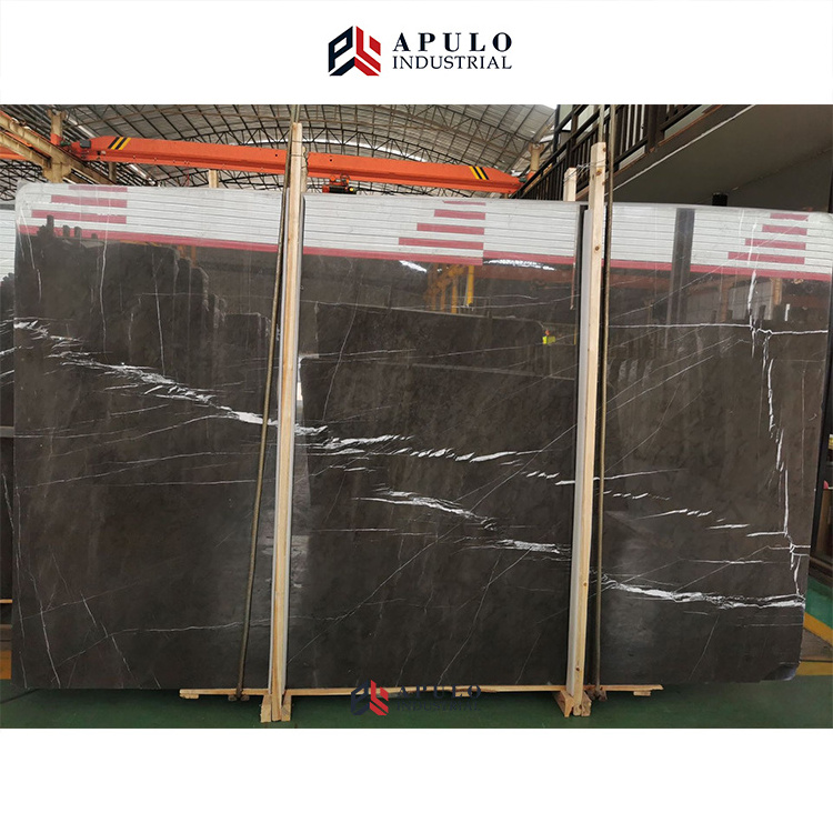 White vein dark grey pierra gris marble slab spain spider exterior cladding marquina antique modern gray marble tile onyx