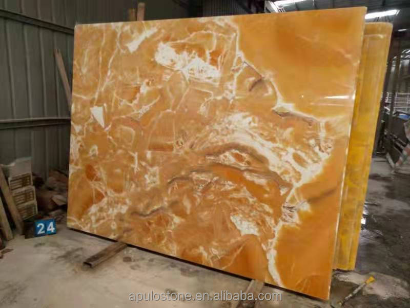 Top quality Natural yellow orange onyx stone tiles low price yellow honey onyx marble