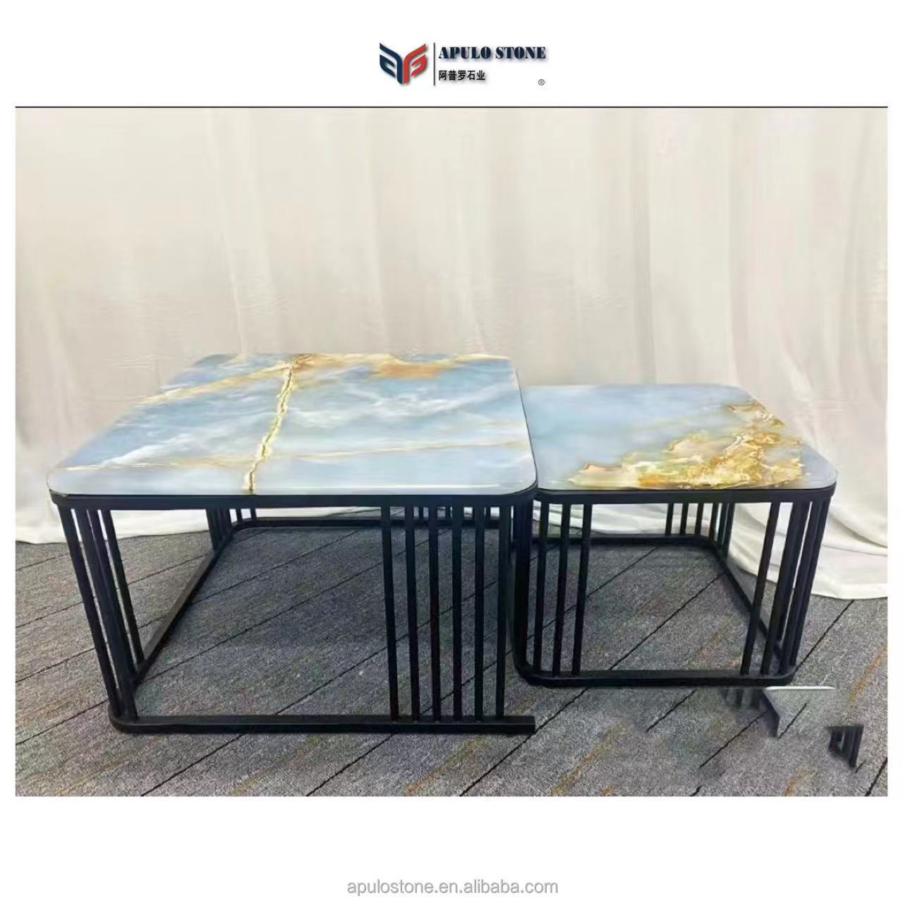 Customized Marble Round Square Table Geometric Square Bar Countert Nordic American Table Business Coffee Table