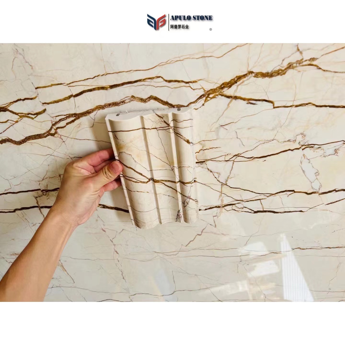 Marble Factory Sofitel Gold Marble Slab Countertop Polished Beige With Golden Vein Marble Slabs