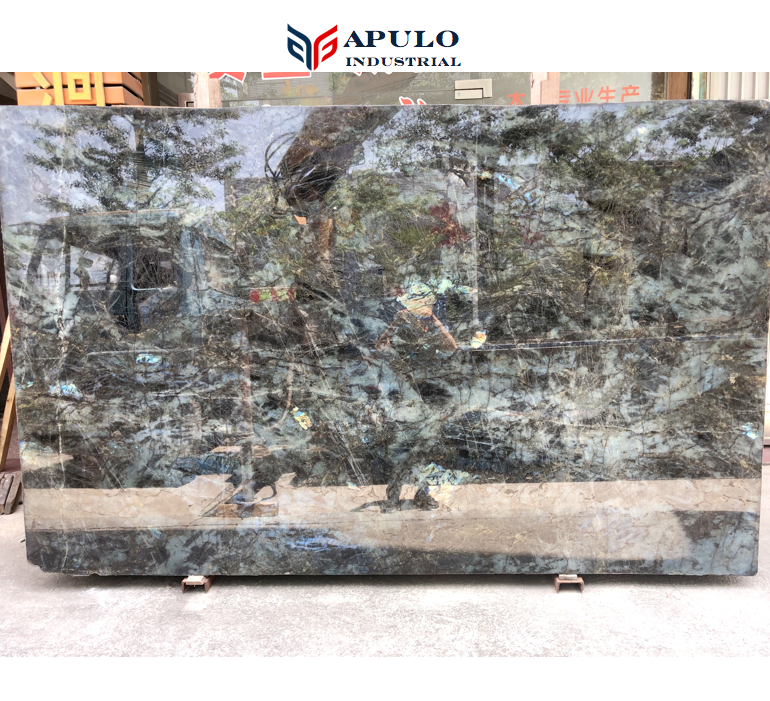 Luxury Natural Labradorite Slab Blue Granite Slabs For Kitchen Countertops Work Top Bar