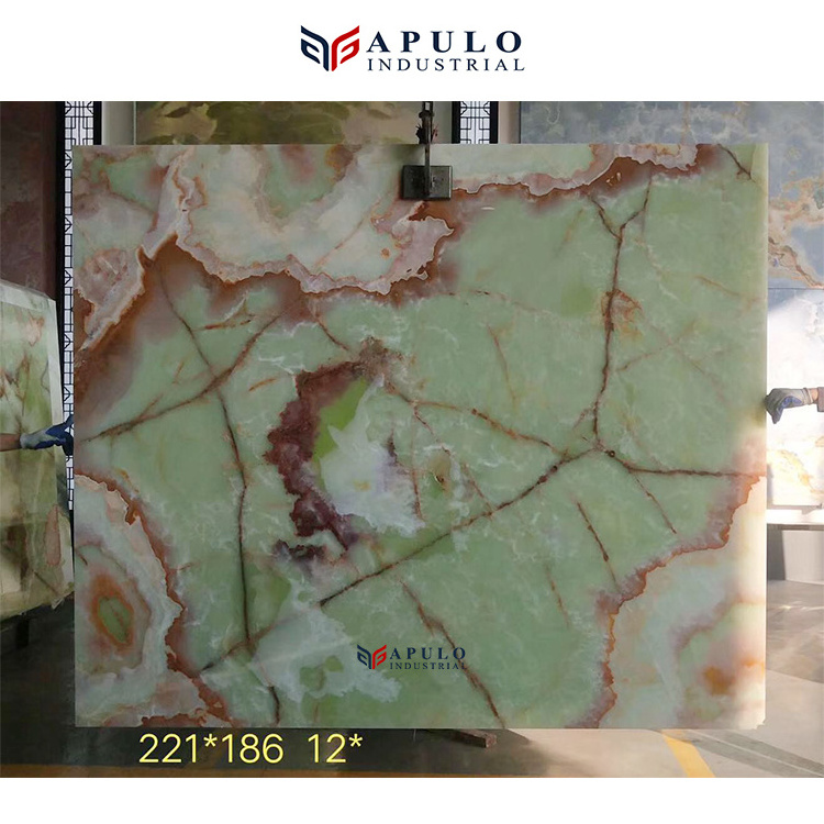 Chinese Manufacture Directly Supply Low Price Afghan Green Onyx Stone Slab For Flooring & Wall