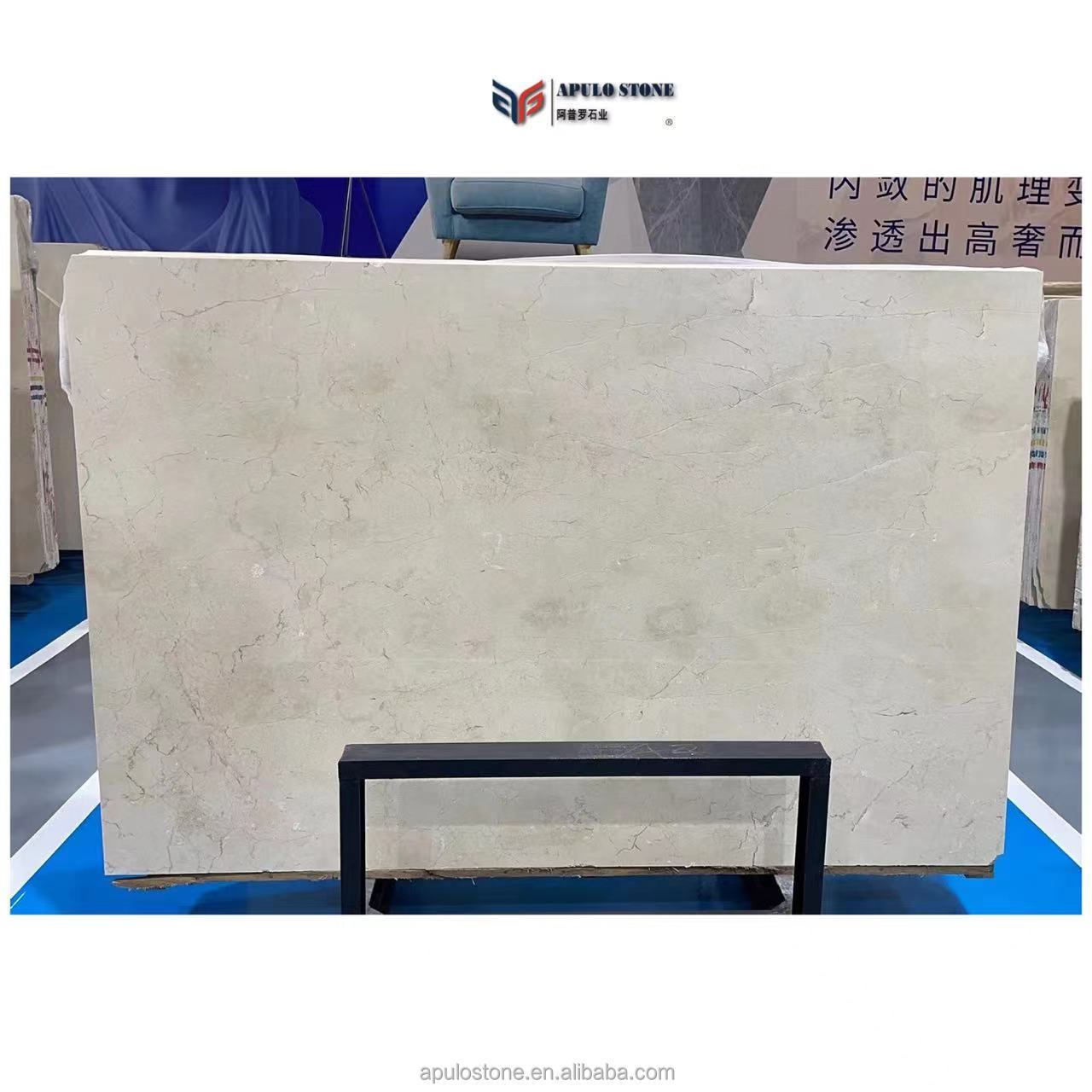 Home Villa Indoor Decoration Marble Slab for Wall Floor Pillar Marble Tiles  Royal Botticino Beige Marble Cream Marfil Cut Slabs