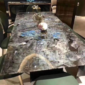 Luxury Natural Labradorite Slab Blue Granite Slabs For Kitchen Countertops Work Top Bar