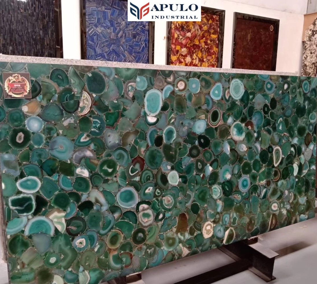 Exclusive for 7-star hotels in Dubai factory direct malachite tile red green brown blue pink agate onyx jade slab tile for hotel