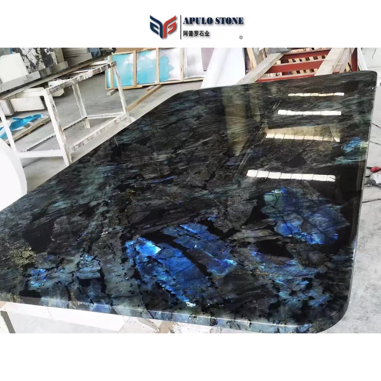 Customizable Natural Granite Flooring Tiles Lemurian Labradorite Blue Granite for Wall Panel kitchen granite countertop