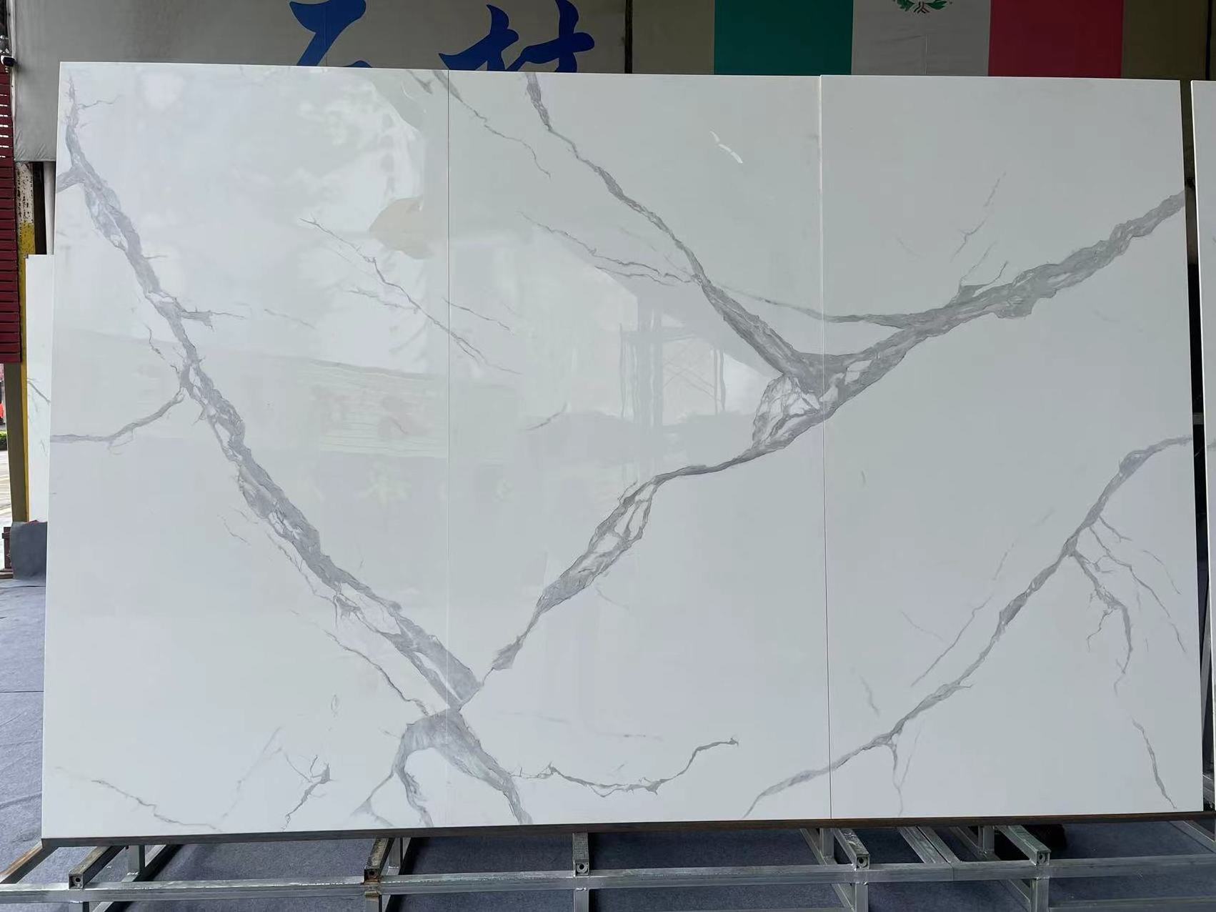 Cheap price  wholesale Apulostone Artificial  stone marble Quartz carrara white marble floor tiles marble porcelain floor tiles