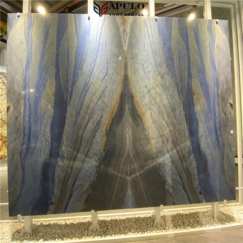 Luxury Brazilian Marble Granite Blue Sky Calcite Azul Macauba Bahia Cielo Marble Slab