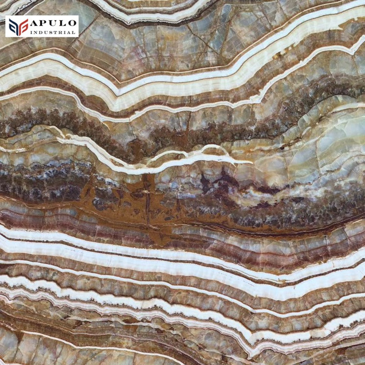 APOLOSTONE Luxury Tiger onyx slab  bookmatched Natural Color factory price tiger jade stone for home decoration