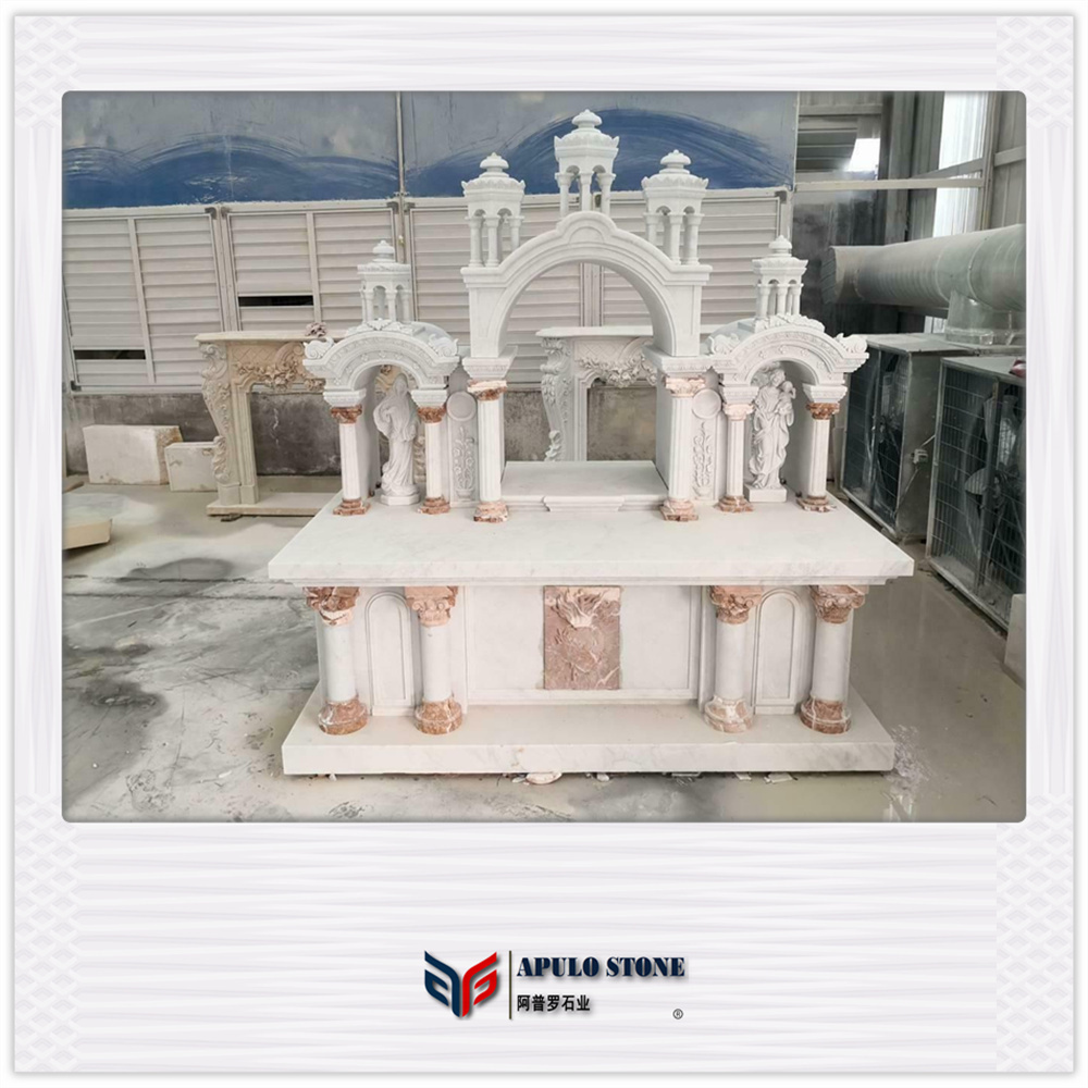 Factory Price Natural Stone Sculptu Stone Lectern Apulostone Pulpit Rostrum Professional Marble Altar Customized Catholic Church