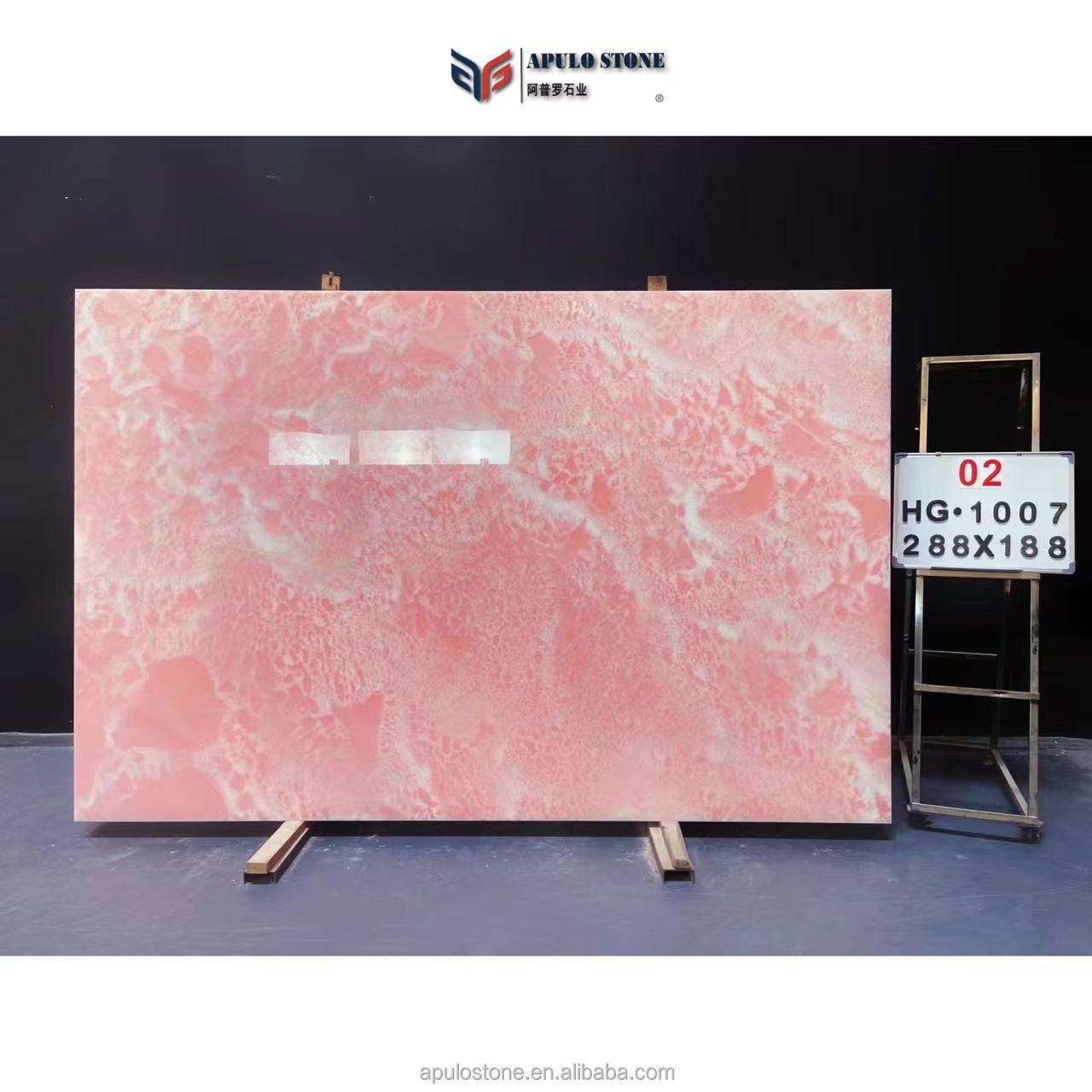 Factory Direct Beautiful And Luxury Pink Onyx For Home Decoration Onyx Stone Marble Slab Tiles