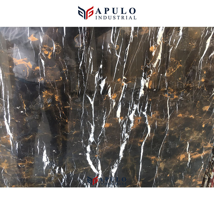 Athens portoro black italiy marble with gold/golden vein marble flooring tile wall cladding glossy black gold marble tiles