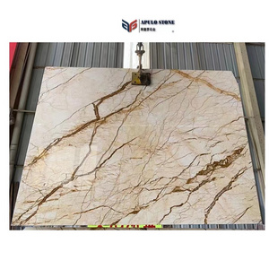 Marble Factory Sofitel Gold Marble Slab Countertop Polished Beige With Golden Vein Marble Slabs