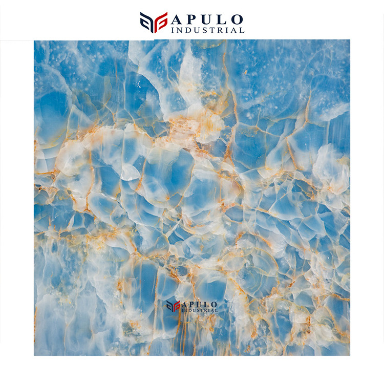 Guangzhou manufacture apulo blue onyx stone slab low price backlit ice blue onyx panel