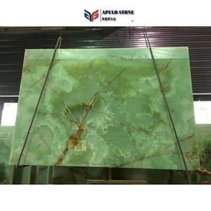 Luxury Backlit Green marble emerald  wall panels slab spider serpentine green Apulo Marble Flooring Stair Slab Indian green ink