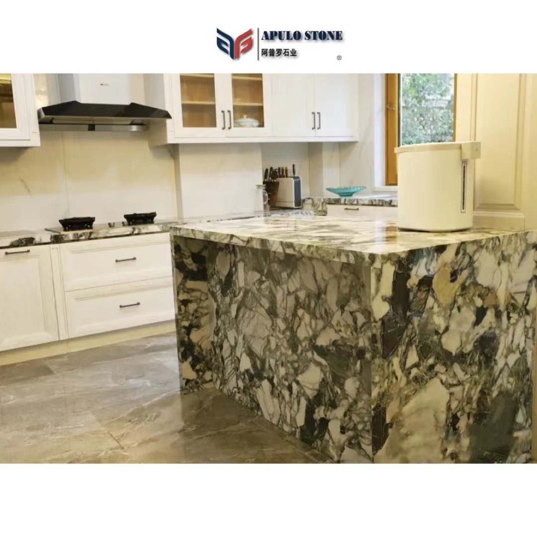 Manufacturer Ice Green  Marble China Green Marble Slab Jade Slabs and Tiles Stone Abstract Ink Marble