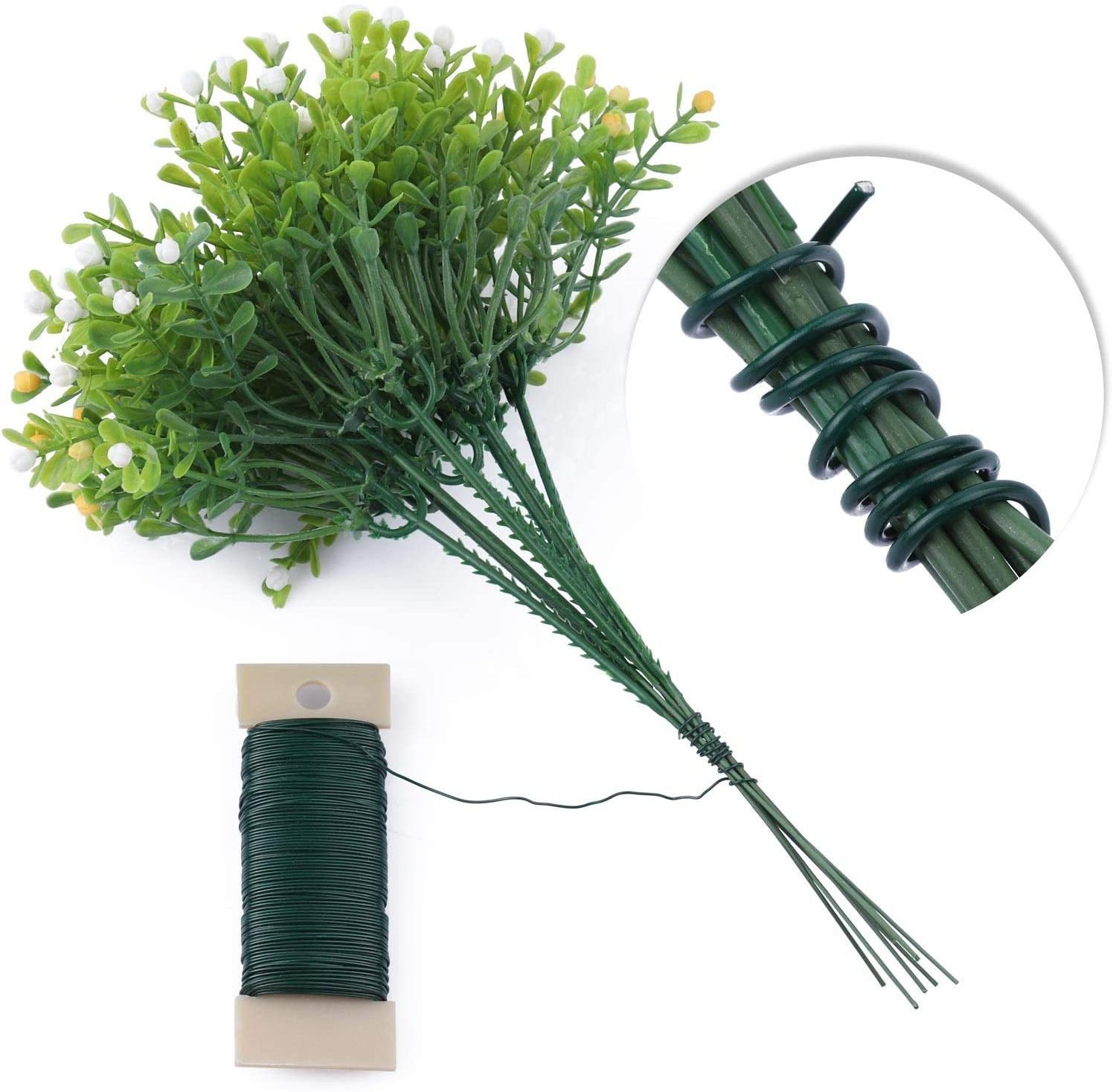 18Ga Green Crafting Floral Stem Wire  Florist Wire for DIY Crafts and Flower making