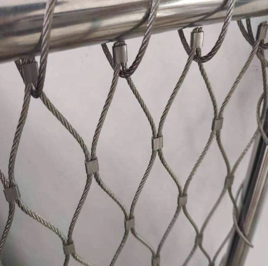 Factory sale 304 stainless steel wire rope mesh woven stainless steel rope mesh for zoo mesh animals protection