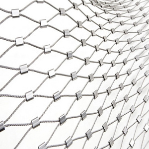 Factory sale 304 stainless steel wire rope mesh woven stainless steel rope mesh for zoo mesh animals protection