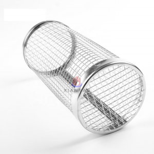 Stainless Steel Wire Mesh Rolling Grill Basket Camping Barbecue Greatest Grilling Basket Ever for Outdoor BBQ