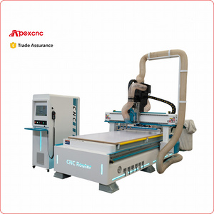 Linear ATC CNC Router Wood Engraving Machine 9kw Automatic Tool Changer HQD Spindle 3 Axis CNC Router Machine