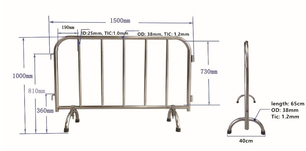 Popular size Traffic Road Barricade Crowd Control Barrier fence for Concert