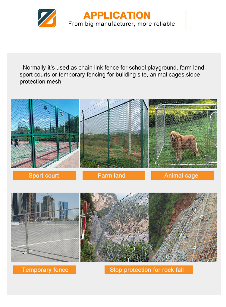 Galvanized Cyclone fencing Diamond Mesh cyclone fence PVC coated chain link fence