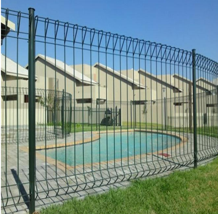 Anping BRC Fence  Top and Bottom rolled mesh panel or fence  Iron Metal Sections Outdoor Pvc Coated 3 Sides Security Fence