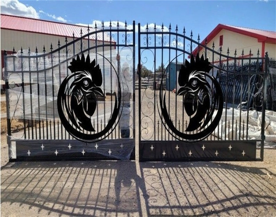 Hot Sale Garden Ornamental wrought iron driveway gate villa swing gates security front entrance gate wrought iron doors