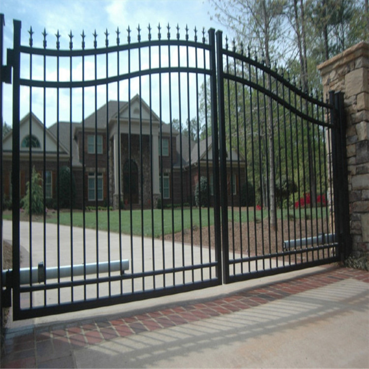 High Quality gate hardware wrought iron wrought iron driveway gate villa swing gates custom size