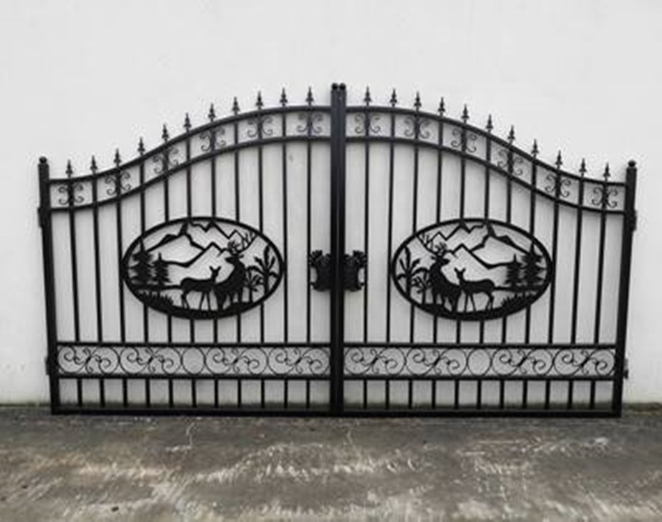 China Factory Custom Design Best Price Outdoor wrought iron driveway gate villa swing gates