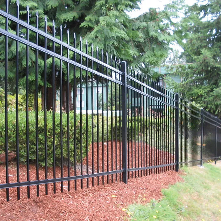 Modern Black metal fence panels iron fencing garrison security for Garden Fence