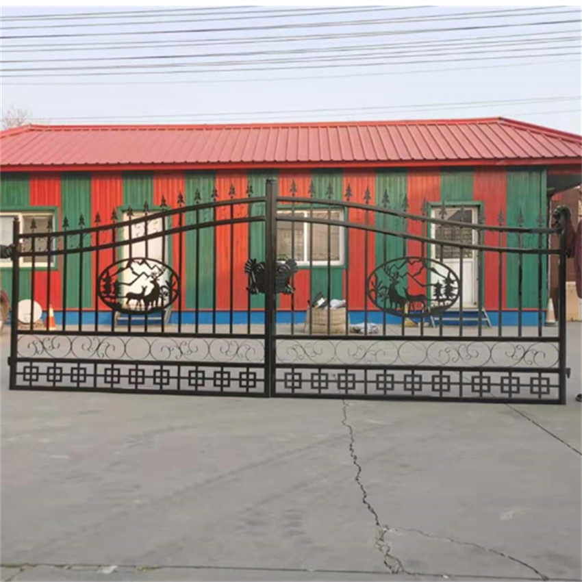 Garden Ornamental Generous Deer Design Wrought Iron Safety Gate