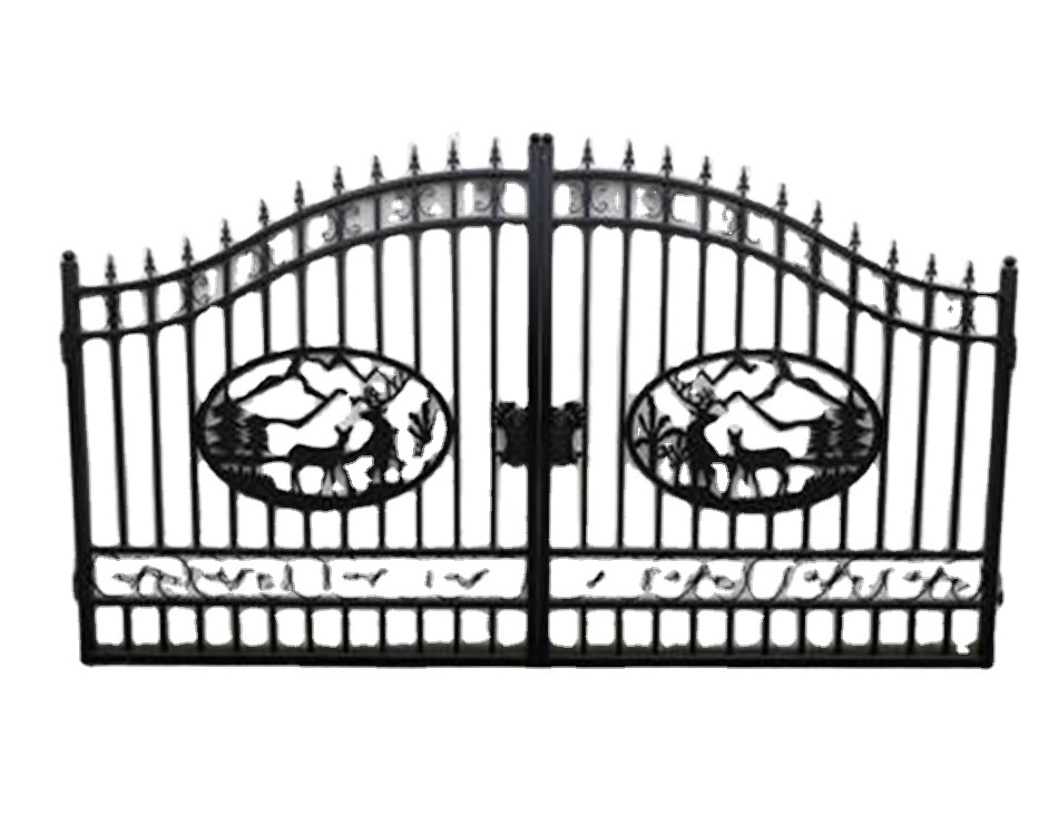 China Factory Custom Design Best Price Outdoor wrought iron driveway gate villa swing gates