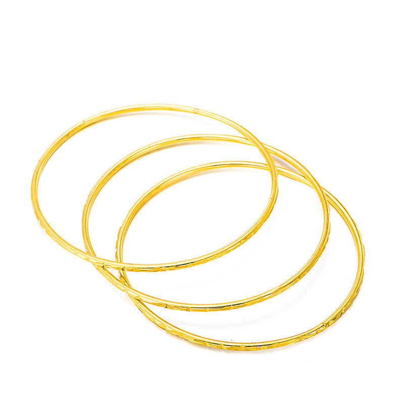 Hot Selling Thin Circle Bangles Vietnam Sand Gold Boho Brass Bracelets Bangles Bridal jewelry