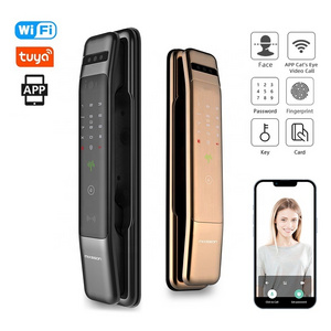 Mixsson Mobile Phone WIFI Unlock Keyless Unlocking With Camera Biometric Fingerprint Electric Deadbolt Smart Door Lock For Home