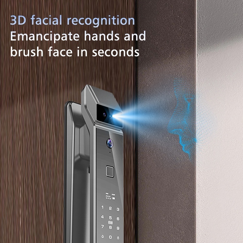 Wholesale Price  Manufacturer Smart  Lock With Camera Electronic 3d Facial Recognition  With Cat Eye Fingerprint smart door lock