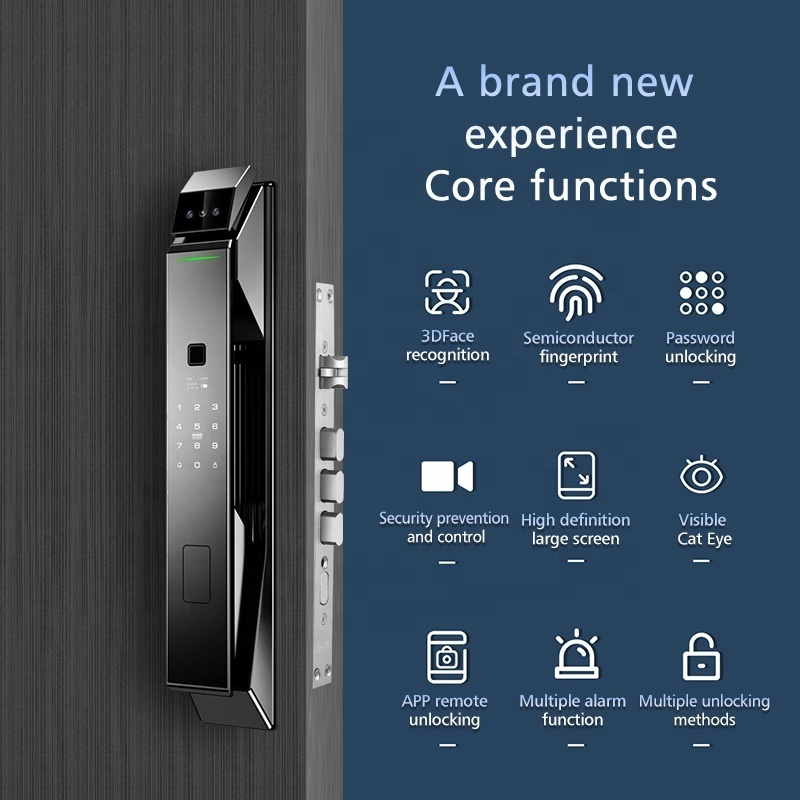 New arrival product Ultra wide Angle recognition Intelligent Lock High secure Night vision function tuya smart door lock with