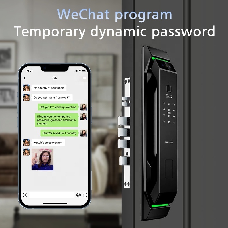 2024New Design Remote Control Tuya App Intercom Smart Door Lock Full Automatic Security Lock Door remote temporary password Lock