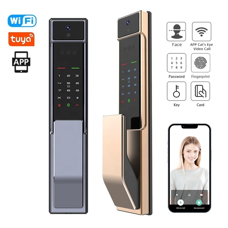 MIXSSON M200FV3D Face Technology Automatic Unlocking Push Pull Handle Access Control Door Lock Smart Phone Intelligent Door Lock