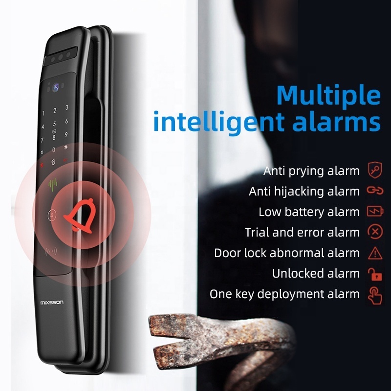 Mixsson M1000FV Manufacturer Intelligent Door Lock With Camera Full Automatic 3D Facial Recognition Fingerprint Smart Door Lock