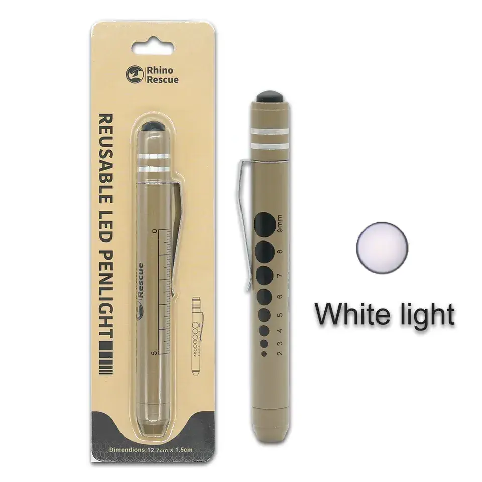 Led Medical Inspection Penlight White Yellow Light Flashlight With Pupil Gauge And Ruler For Nurses And Doctors Promotional Gift